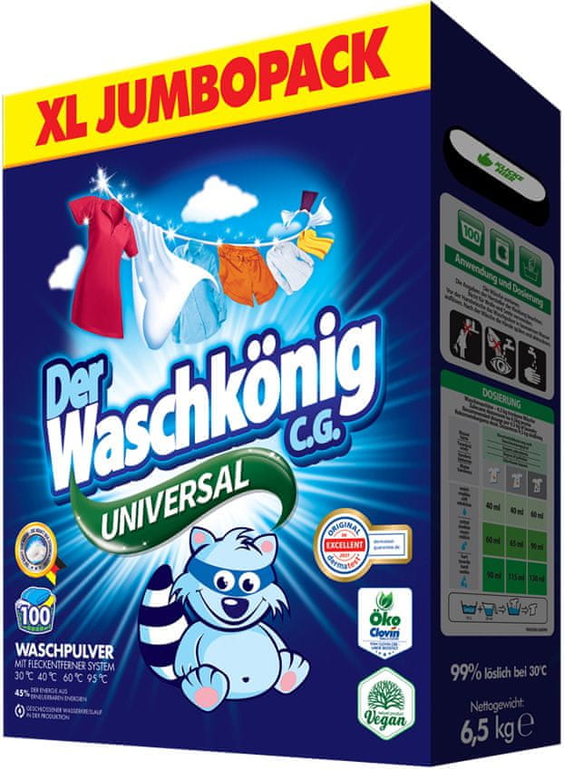 Waschkönig Universal prací prášek 6,5 kg BOX - 100 praní