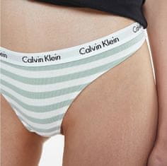 Calvin Klein Dámská tanga D1617E 5XD bílá/zelená - Calvin Klein bílo-zelená XS