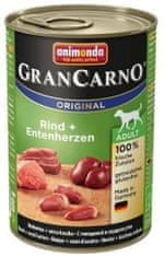 Animonda Grancarno Original Rind + Entenherzen 400 g konzerva pro psy s hovězími a kachními srdíčky
