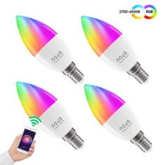 Nous P4 WiFi Tuya RGB E14 (4ks) chytrá LED žárovka