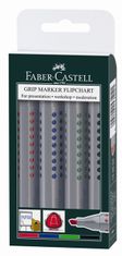 Faber-Castell Popisovač Grip Flipchart seříznutý 4 set