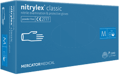 MERCATOR MEDICAL NITRYLEX Jednorázové nitrilové zdravotnické rukavice modré 200 ks velikost M