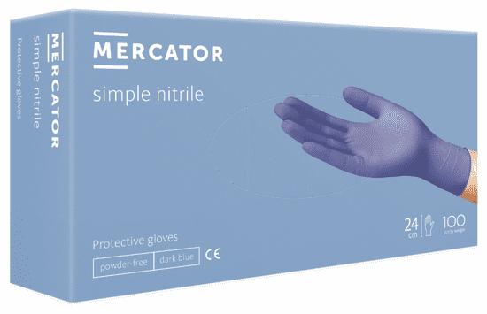 MERCATOR MEDICAL Simple Nitrile Jednorázové nitrilové rukavice modré 100 ks