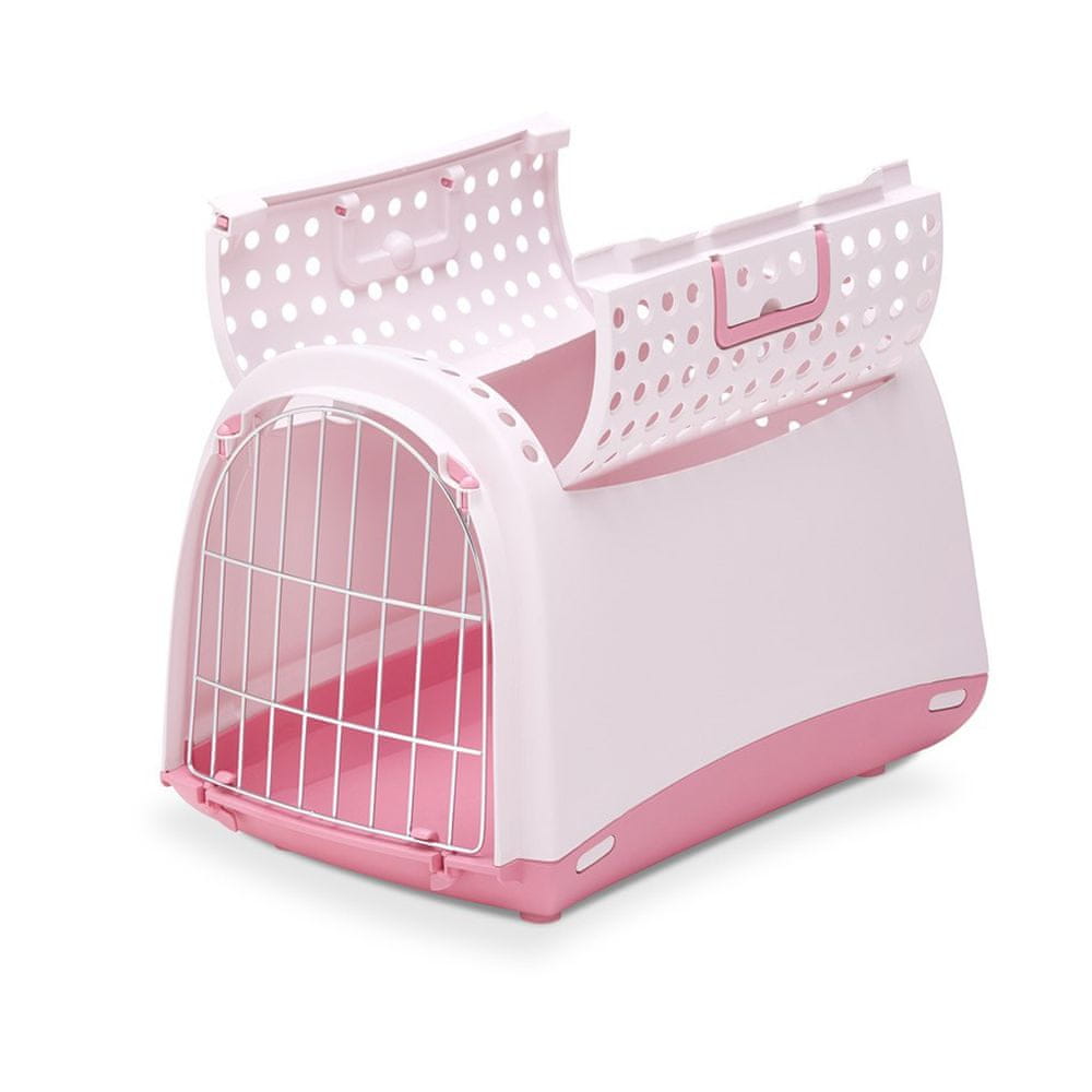 Levně IMAC Přepravka pro kočky a psy plastová - Cabrio růžová - D 50 x Š 32 x V 34,5 cm