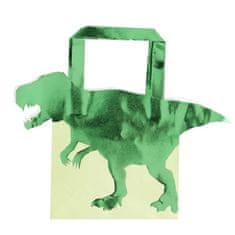 MojeParty Dinosaur "Roar - Tašky dárkové metalicky zelená 19 x 22 cm 5 ks