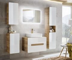 COMAD Comad Koupelnová skříňka nízká ARUBA WHITE 830, 75x35x22 cm, zlatý dub/bílá lesk ARUBA WHITE 830 FSC