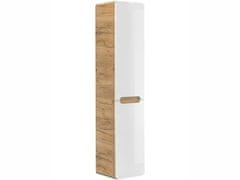 COMAD Comad Koupelnová skříňka s košem ARUBA WHITE 804, 170x35x35 cm, zlatý dub/bílá lesk ARUBA WHITE 804 FSC