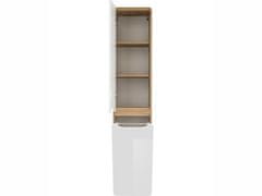 COMAD Comad Koupelnová skříňka s košem ARUBA WHITE 804, 170x35x35 cm, zlatý dub/bílá lesk ARUBA WHITE 804 FSC