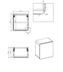 COMAD Comad Koupelnová skříňka ARUBA COSMOS 831, 35x35x22 cm, dub/černá mat ARUBA COSMOS 831 FSC