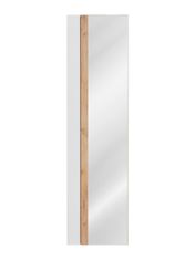 COMAD Comad Vysoká koupelnová skříňka se zrcadlem Capri White 803, 170x45x33 cm, bílá lesk/dub CAPRI WHITE 803B FSC