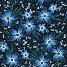 MIMIlátky Softshell květy na tmavě modré, 10 cm