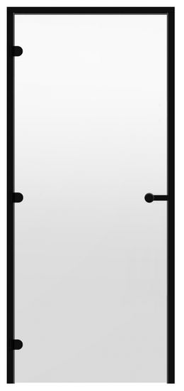 HARVIA Dveře do parní sauny ALU 8x21, čiré 790x2090 mm, černý rám