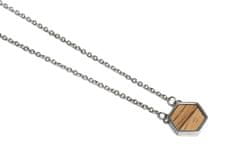 BeWooden Dámský náhrdelník s dřevěným detailem Lini Necklace Hexagon