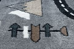 Dywany Łuszczów Dětský kusový koberec Fun Route Street animals grey 80x150