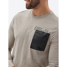 OMBRE Pánské tričko s potiskem RAYDER šedá barva MDN19518 S