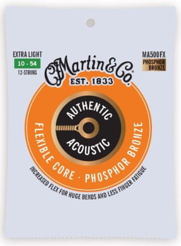 Levně Martin Authentic Acoustic Flexible Core 92/8 Phosphor Bronze Custom Light 12-String (010"/054")