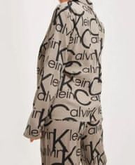 Calvin Klein Dámský vrchní díl pyžama QS6848E 5VM béžová/černá - Calvin Klein béžová s černou L