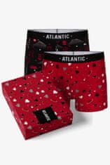 ATLANTIC Pánské boxerky 2GMH-013 černo- červený - Atlantic XL