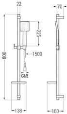 Mexen Aries dq45 set umyvadlové a vanové baterie s příslušenstvím, chrom (744803DQ45-00)