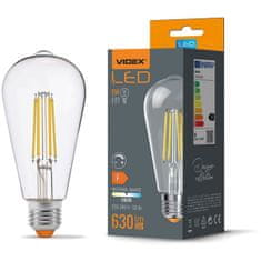 VIDEX Stmívatelná LED žárovka E27 ST64 6W = 50W 630lm 4000K Neutrální bílá