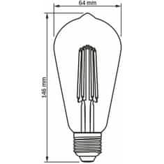 VIDEX Stmívatelná LED žárovka E27 ST64 6W = 50W 630lm 4000K Neutrální bílá