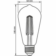 VIDEX Stmívatelná LED žárovka E27 ST64 6W = 44W 550lm 2200K Teplá bílá