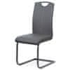 Jídelní židle, potah šedá ekokůže, kovová pohupová podnož, šedý lak DCL-613 GREY