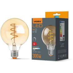 VIDEX Stmívatelná LED žárovka E27 G95 4W = 28W 300lm 2200K Teplá bílá