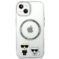 Karl Lagerfeld KLHMP14MHKCT hard silikonové pouzdro iPhone 14 PLUS 6.7" transparent Karl & Choupette Aluminium Magsafe