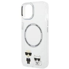Karl Lagerfeld KLHMP14MHKCT hard silikonové pouzdro iPhone 14 PLUS 6.7" transparent Karl & Choupette Aluminium Magsafe