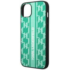 Karl Lagerfeld KLHCP14MPGKLSKN hard silikonové pouzdro iPhone 14 PLUS 6.7" green Monogram Stripe