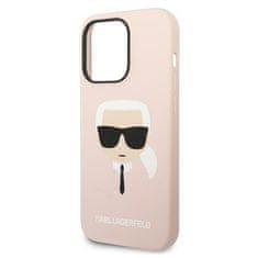 Karl Lagerfeld KLHMP14LSLKHLP hard silikonové pouzdro iPhone 14 PRO 6.1" light pink Silicone Karl`s Head Magsafe