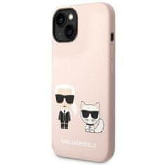 Karl Lagerfeld KLHMP14MSSKCI hard silikonové pouzdro iPhone 14 PLUS 6.7" light pink Silicone Karl & Choupette Magsafe