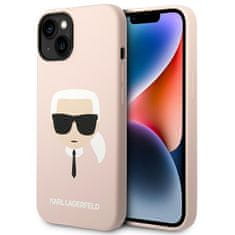 Karl Lagerfeld KLHMP14MSLKHLP hard silikonové pouzdro iPhone 14 PLUS 6.7" light pink Silicone Karl`s Head Magsafe