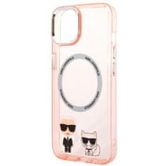 Karl Lagerfeld KLHMP14MHKCP hard silikonové pouzdro iPhone 14 PLUS 6.7" pink Karl & Choupette Aluminium Magsafe