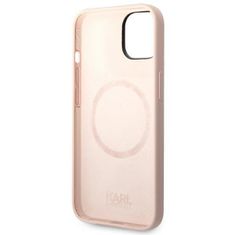 Karl Lagerfeld KLHMP14MSLKHLP hard silikonové pouzdro iPhone 14 PLUS 6.7" light pink Silicone Karl`s Head Magsafe