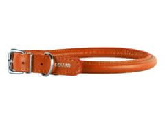 Collar Obojek kožený Glamour Round - oranžový (45-53cm/13mm)