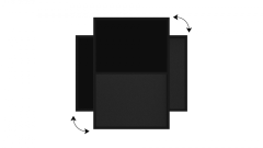 Allboards Tabule COMBI - černý korek a magnetická černá tabule 90x60cm s černým lakovaným dřevěným rámem, TMK96_0002