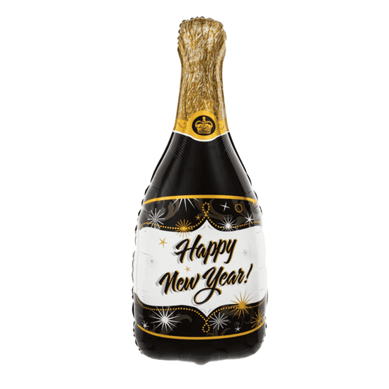 PartyPal Fóliový balónek supershape Happy New Year Šampaňské 100x49cm