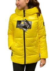 Norfolk - žlutá lesklá prošívaná bunda s kapucí Velikost: M