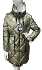 oboustranná delší zimní bunda zlatá metalická a bílá s kapucí Velikost: 46