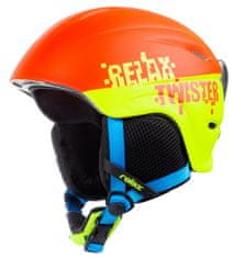 R2 Lyžařská helma Relax Twister matná neon oranžová, neon žlutá XS 49-52 cm