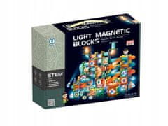 KECJA Svítící magnetické bloky, kuličková dráha pro kuličky