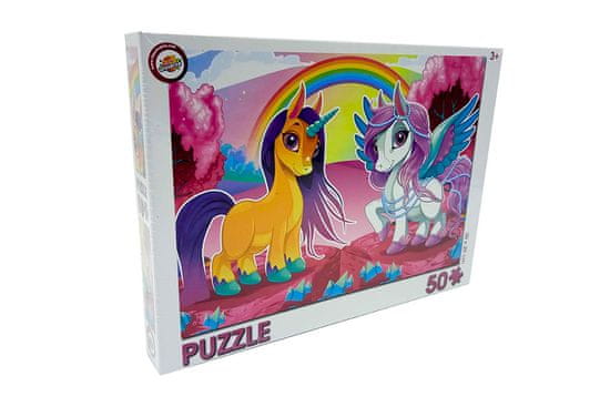 Unicon Dívčí puzzle 50 dílků - Jednorožci