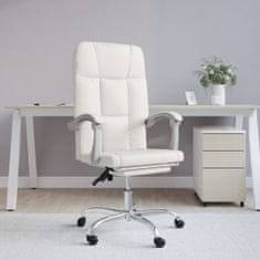 shumee Polohovací kancelářská židle bílá umělá kůže