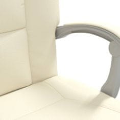 Vidaxl Polohovací kancelářská židle krémová umělá kůže