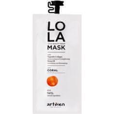 Artego Lola Mask Coral - intenzivně tonizující a regenerační maska na vlasy v odstínech měděné a červené, 20 ml