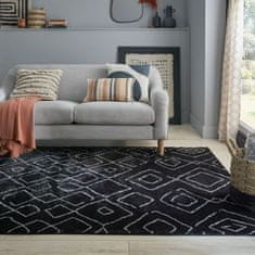 Flair Rugs Kusový koberec Furber Imran Fur Berber Black/Ivory 160x230 cm