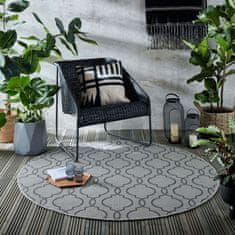 Flair Rugs Kusový koberec Florence Alfresco Milan Grey/Black kruh 160x160 (průměr) kruh cm
