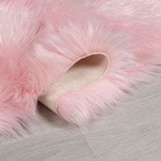 Flair Rugs Kusový koberec Faux Fur Sheepskin Pink kruh 120x120 (průměr) kruh cm